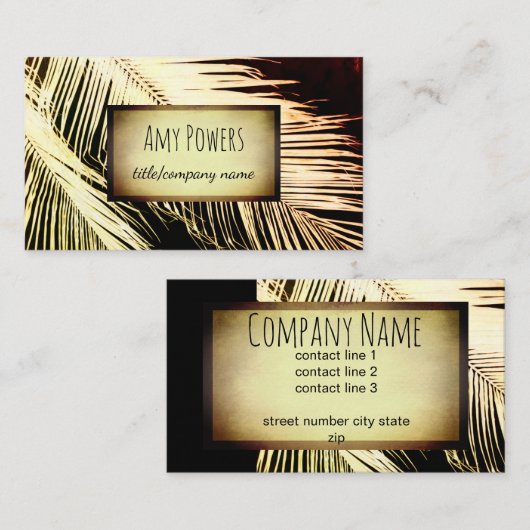 自然パームカスタムリーフ名刺の両面 名刺 (正面/裏面)
