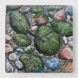 自然ビーチモダン岩 スクエア壁時計