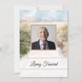 自然ビーチ水彩生活葬式パーティー 招待状 (正面)