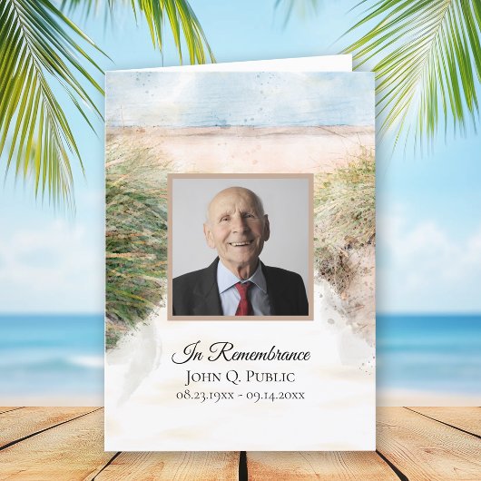 自然ビーチ水彩葬儀サービス折り プログラム