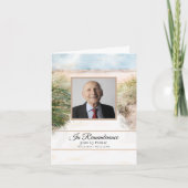 自然ビーチ水彩葬儀記念悔やみや弔慰 サンキューカード (正面)