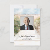 自然ビーチ水彩葬儀記念悔やみや弔慰 サンキューカード (正面)