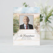 自然ビーチ水彩葬儀記念悔やみや弔慰 サンキューカード (スタンド正面)