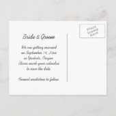 自然ビーチ結婚式日付の保存 案内ポストカード (裏面)