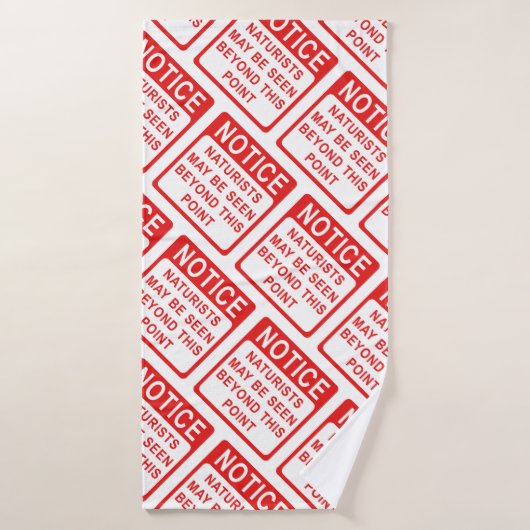 自然ビーチ-赤と白符号パターン バスタオル (バスタオル)