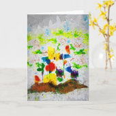「自然ファンタジーツリー」グリーティングカード カード (黄色い花)