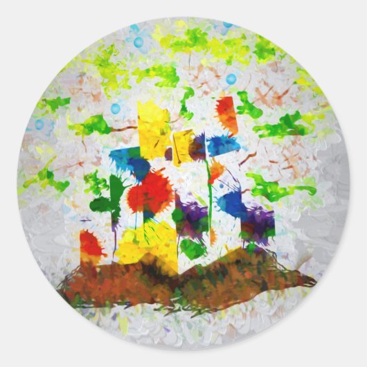 「自然ファンタジー」パーティーシール ラウンドシール (正面)