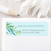 自然ファーンアクア/ティール（緑がかった色） ラベル (インサイチュ)