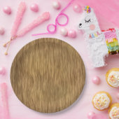 自然フェイク色の粗い木の背景 ペーパープレート (パーティー)