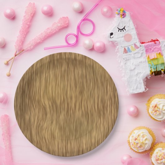 自然フェイク色の粗い木の背景 ペーパープレート (パーティー)