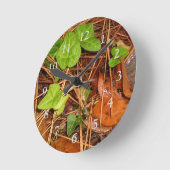 自然フォレストフロアイングリッシュアイビー雨葉時計 ラウンド壁時計 (傾斜)
