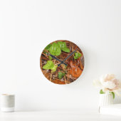 自然フォレストフロアイングリッシュアイビー雨葉時計 ラウンド壁時計 (ホーム)