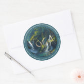 自然フォレストヨガヒドゥン文字瞑想先生 ラウンドシール (封筒)