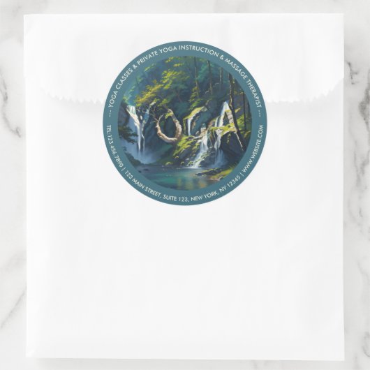 自然フォレストヨガヒドゥン文字瞑想先生 ラウンドシール (バッグ)