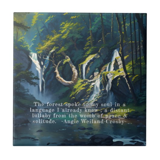 自然フォレストYOGA隠し文字霊気マスター引用文 タイル (正面)