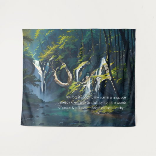 自然フォレストYOGA隠し文字霊気マスター引用文 タペストリー (正面(横))