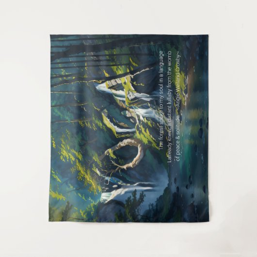 自然フォレストYOGA隠し文字霊気マスター引用文 タペストリー (正面)