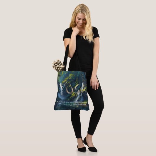 自然フォレストYOGA隠し文字霊気マスター引用文 トートバッグ (モデル)