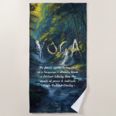 自然フォレストYOGA隠し文字霊気マスター引用文 ビーチタオル (正面)