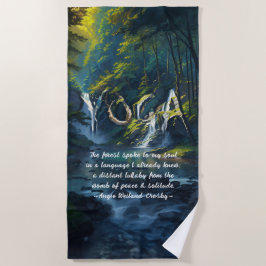 自然フォレストYOGA隠し文字霊気マスター引用文 ビーチタオル