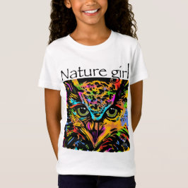 自然フクロウのレインボー Tシャツ