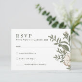 自然フラワーフローラ結婚式招待状RSVPカード 出欠カード (スタンド正面)