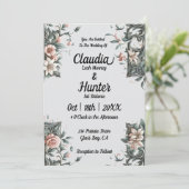 自然フローラつる植物結婚式招待状 招待状 (スタンド正面)