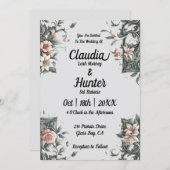 自然フローラつる植物結婚式招待状 招待状 (正面/裏面)