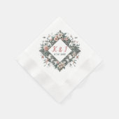 自然フローラつる植物 縁ありカクテルナプキン (角)