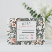 自然フローラつる植物RSVP応答カード 出欠カード (スタンド正面)