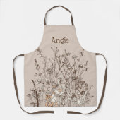 自然フローラパーソナライズされた全体印刷 エプロン (正面)
