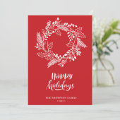 自然フローラリース | Poinsettia Pine Bough Red シーズンカード (スタンド正面)