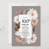 自然フローラ100th誕生日パーティー 招待状 (正面)