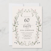 自然フローラ60thバースデーパーティー水の色 招待状 (正面)