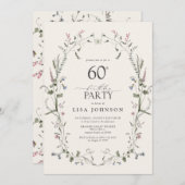 自然フローラ60thバースデーパーティー水の色 招待状 (正面/裏面)