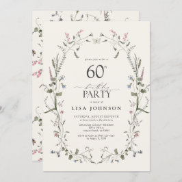自然フローラ60thバースデーパーティー水の色 招待状