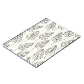 自然フローラ:抽象芸術ホワイトヴィンテージ ノートブック (左側)