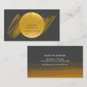 自然ブラックウォーターカラームーン絵を描（ばちゃばちゃ）跳ねる 名刺 (正面/裏面)