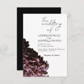 自然ブラック&ホワイトアジサイ結婚ズ 招待状 (正面/裏面)