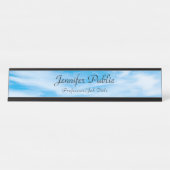 自然ブルースカイホワイトクラウドモダンエレガントトレンディー デスクネームプレート (正面)