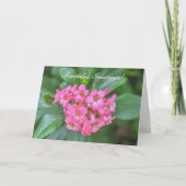 自然ブーケのピンクの優美な花誕生日 カード (正面)