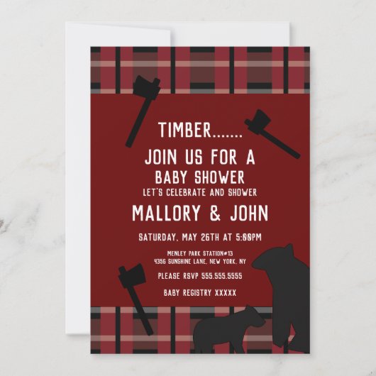 自然ベア&アックスランバージャック秋 招待状 (正面)