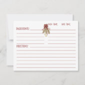 自然ベリー&ベルズホリデーレシピカード 招待状 (裏面)