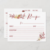 自然ベリー&ベルズホリデーレシピカード 招待状 (正面/裏面)