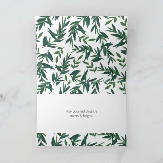 自然ボタニカルウィッシュ金ゴールドフォトホリデーカード シーズンカード (内部)