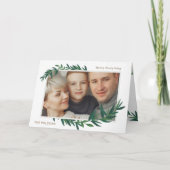 自然ボタニカルウィッシュ金ゴールドフォトホリデーカード シーズンカード (正面)