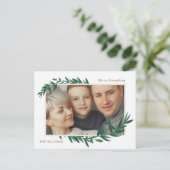 自然ボタニカルウィッシュ金ゴールドフォトホリデーポストカード シーズンポストカード (スタンド正面)