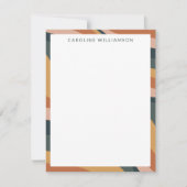 自然ボホ抽象芸術線テラコッパーソナライズされたタ ノートカード (正面)