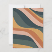 自然ボホ抽象芸術線テラコッパーソナライズされたタ ノートカード (裏面)