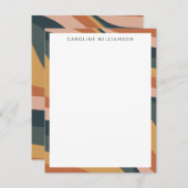 自然ボホ抽象芸術線テラコッパーソナライズされたタ ノートカード (正面/裏面)